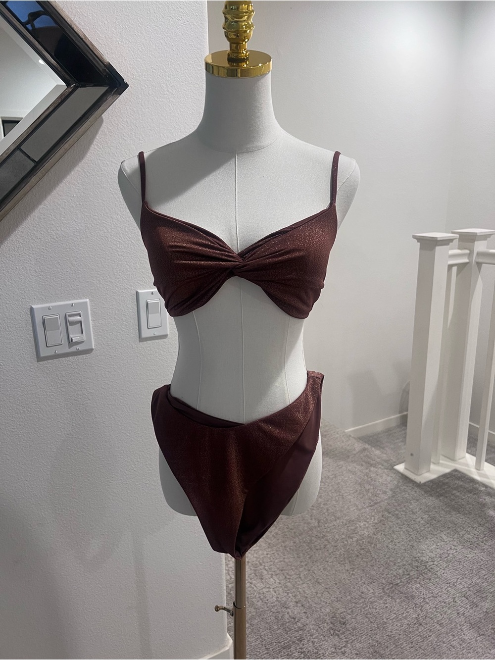 l*space Twist Front Bikini Set in Burgundy